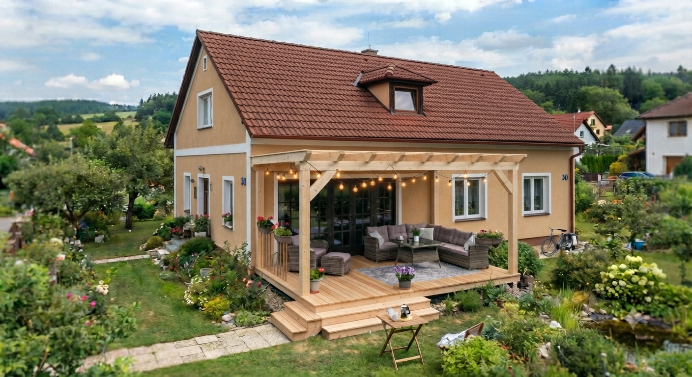 pergola nebo zastresena terasa