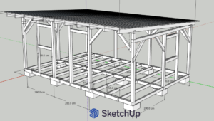 Návrh zahradního domku v programu SketchUp